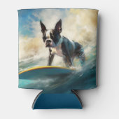 Boston Terrier Beach Surfainting Dosenkühler (Vorderseite)