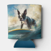 Boston Terrier Beach Surfainting Dosenkühler (Rückseite)