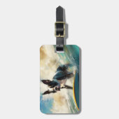 Boston Terrier Beach Surfainting Gepäckanhänger (Vorderseite vertikal)