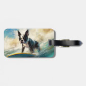 Boston Terrier Beach Surfainting Gepäckanhänger (Rückseite horizontal)
