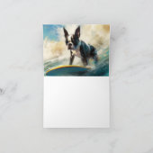 Boston Terrier Beach Surfainting Karte (Innenseite)