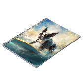 Boston Terrier Beach Surfainting Notizblock (Linke Seite)