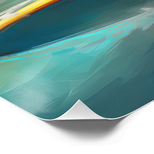 Boston Terrier Beach Surfainting Poster (Ecke)