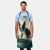 Boston Terrier Beach Surfainting Schürze (Getragen)