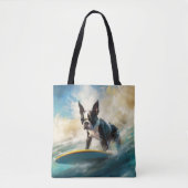 Boston Terrier Beach Surfainting Tasche (Vorderseite)