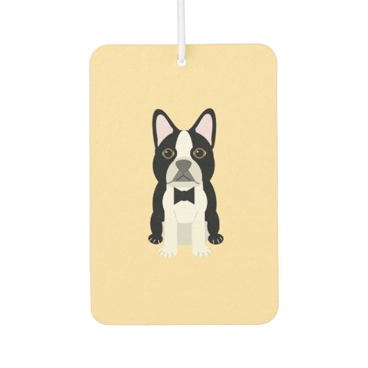 Boston Terrier beige Autolufterfrischer (Vorderseite)