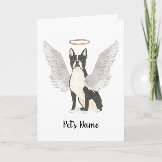 Boston Terrier Beileid Memorial Karte (Vorderseite)