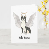 Boston Terrier Beileid Memorial Karte (Gelbe Blume)