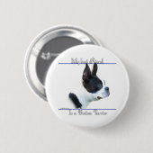 Boston Terrier Best Friend 2 - Schaltfläche Button (Vorne & Hinten)