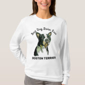 Boston Terrier Beste Hundsschwester je T - Shirt (Vorderseite)