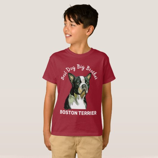 Boston Terrier Bester großer Bruder je T - Shirt (Vorne ganz)