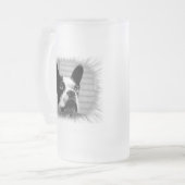 Boston-Terrier-Bier-Tasse Mattglas Bierglas (Vorderseite Links)