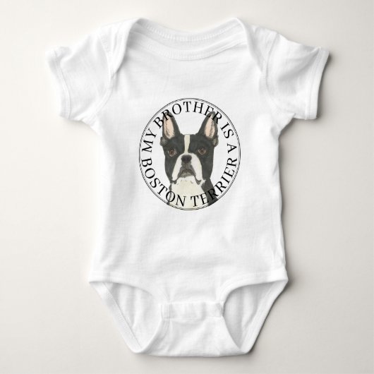 Boston Terrier Big Brother Baby Strampler (Vorderseite)