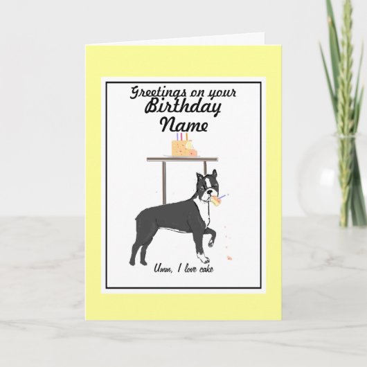 Boston Terrier Birthday card Ann Name Front Karte (Vorderseite)