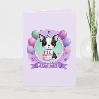 Boston Terrier Birthday Card Feiertagskarte