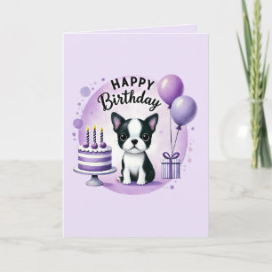 Boston Terrier Birthday Card Feiertagskarte