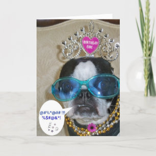 Boston Terrier Birthday Card Karte