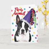 Boston Terrier Birthday Card Karte (Gelbe Blume)