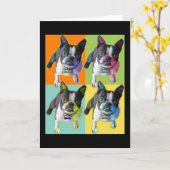 Boston Terrier Birthday Card Karte (Gelbe Blume)