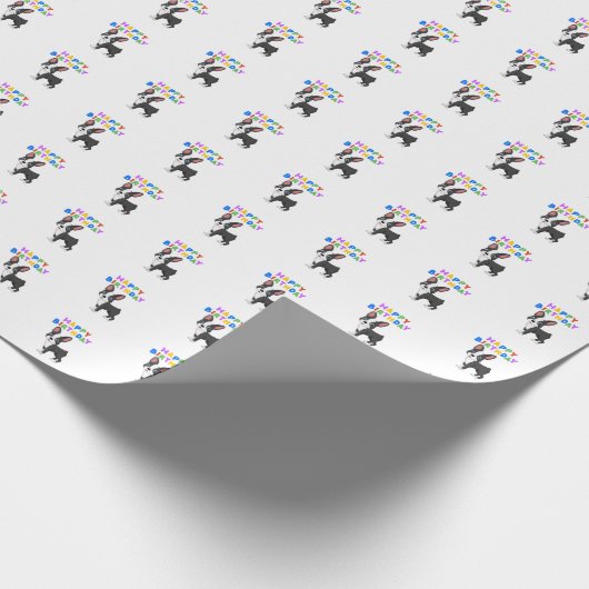 Boston Terrier Birthday Geschenkpapier (Ecke)