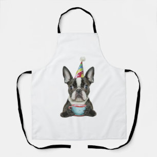 Boston Terrier Birthday Hat Classic T - Shirt Schürze