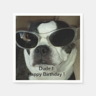Boston Terrier Birthday Napkins Serviette