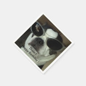 Boston Terrier Birthday Napkins Serviette (Ecke)