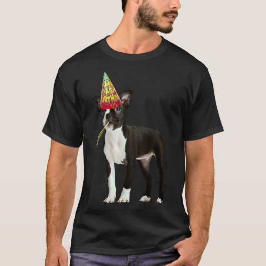 Boston Terrier Birthday T-Shirt (Vorderseite)