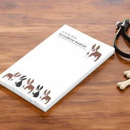 Boston Terrier Black and White and Red Brown Post-it Klebezettel