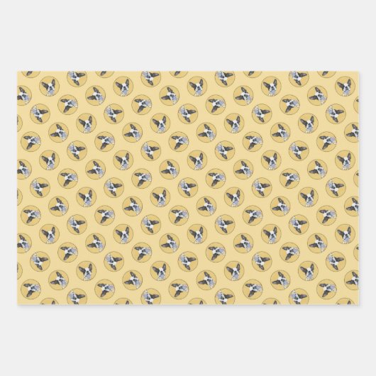 Boston Terrier Black and White Painting Dog Art Geschenkpapier Set (Vorderseite)