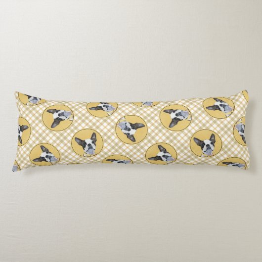 Boston Terrier Black and White Painting Dog Art Seitenschläferkissen (Vorderseite)