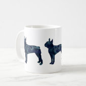 Boston Terrier Black Watercolor Silhouette Kaffeetasse (Vorderseite Links)