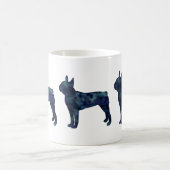Boston Terrier Black Watercolor Silhouette Kaffeetasse (Mittel)