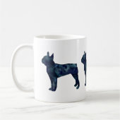 Boston Terrier Black Watercolor Silhouette Kaffeetasse (Links)