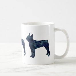 Boston Terrier Black Watercolor Silhouette Kaffeetasse
