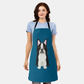 Boston Terrier blau Schürze (Getragen)