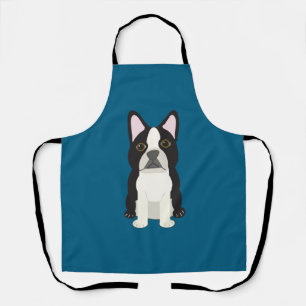 Boston Terrier blau Schürze