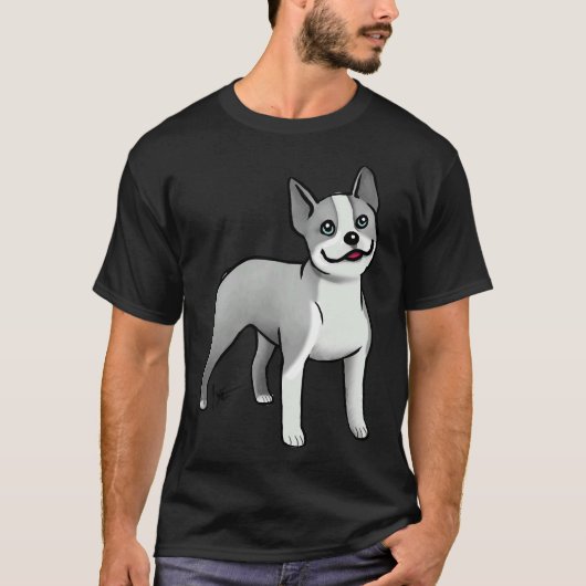 Boston Terrier Blue T-Shirt (Vorderseite)