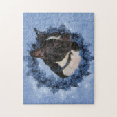 Boston Terrier Blume Dog Art Foto Malerei Puzzle (Vertikal)