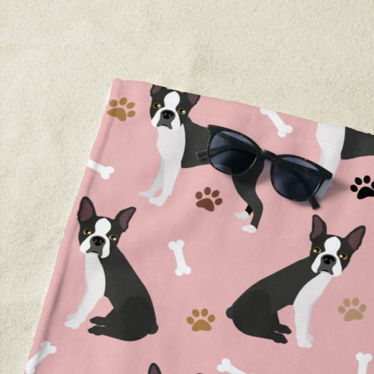 Boston Terrier Bones and Paws Beach Handtuch (Beispiel)