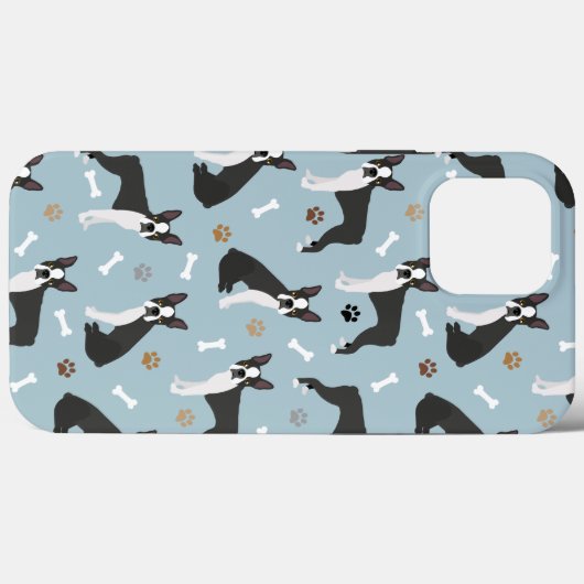 Boston Terrier Bones and Paws  Case-Mate iPhone Hülle (Rückseite (Horizontal))