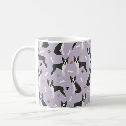 Boston Terrier Bones and Paws Coffee Tasse (Links)
