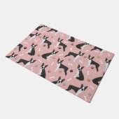 Boston Terrier Bones and Paws Doormat Fußmatte (Schrägansicht)