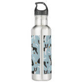 Boston Terrier Bones and Paws Edelstahlflasche (Rückseite)