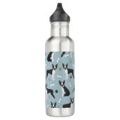 Boston Terrier Bones and Paws Edelstahlflasche (Rechts)