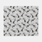 Boston Terrier Bones and Paws Fleece Blanket (Vorderseite (Horizontal))