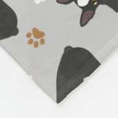Boston Terrier Bones and Paws Fleece Blanket (Ecke)