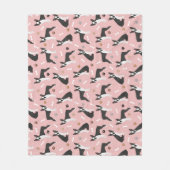 Boston Terrier Bones and Paws Fleece Blanket (Vorderseite)