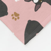 Boston Terrier Bones and Paws Fleece Blanket (Ecke)