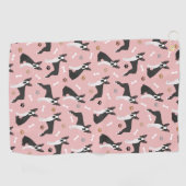 Boston Terrier Bones and Paws Golf Towel Golfhandtuch (Horizontal)